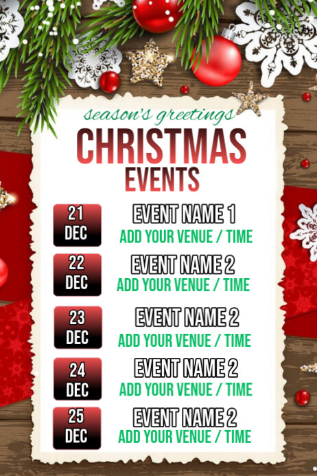 Plantilla de White List-based Christmas Events Poster | PosterMyWall