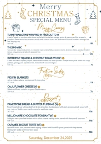 White List-based Christmas Menu A4 template