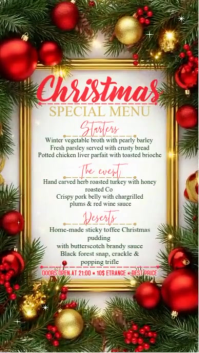 White List-based Christmas Menu Digital Display (9:16) template