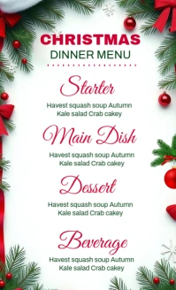 White List-based Christmas Menu Template Design Us Legal