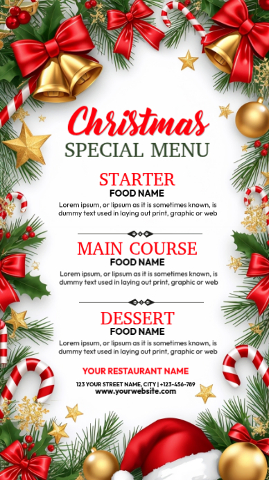 White List-based Christmas Menu Template Instagram Story | PosterMyWall