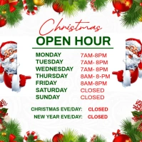 White List-based Christmas Opening Hours Template Instagram Post