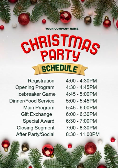 White List-based Christmas Party Program  A4 template
