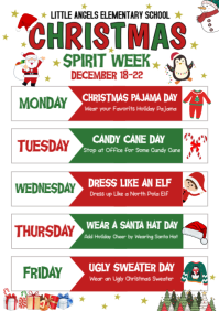 White List-based Christmas Spirit Week  A4 template