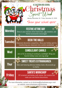 White List-based Christmas Spirit Week  A6 template