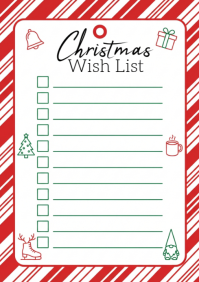 Blanc Christmas Wish List A4 Template
