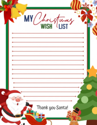 White List-based Christmas Wish List Flyer (us Letter) Pamflet (VSA Brief) template