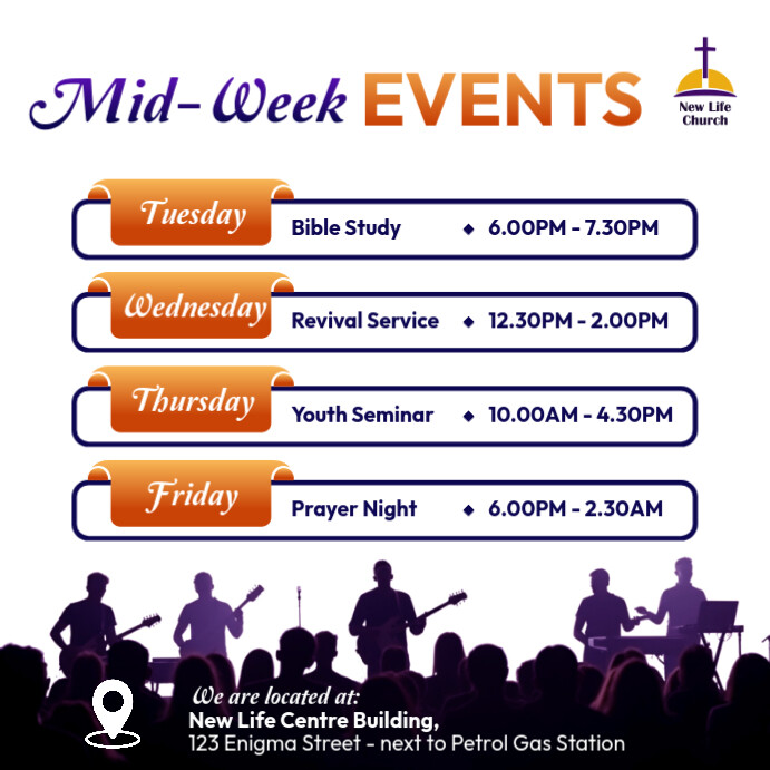 Copy of White List-based Church Mid Week Services Weekly Events ...