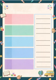 White Class Schedule A3 Template