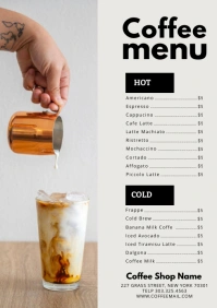 White List-based Coffee Menu A4 template