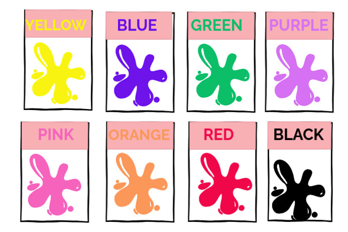 White List-based Color Flashcards Poster template