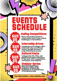 White List-based Comics Schedule Theme A4 template