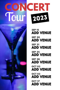White List-based Concert Tour Poster template