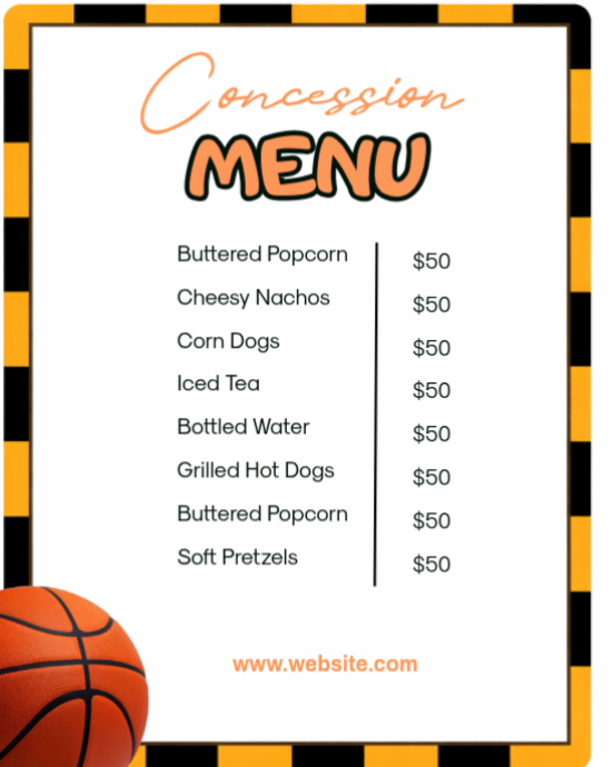 White List-based Concession Menu Instagram Portrait Template | PosterMyWall