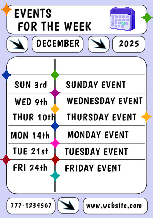 White List-based Customizable Events Timetable Template – Editable & Printable A4