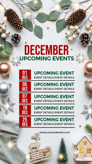 White List-based December Events Schedule Template Instagram Story ...