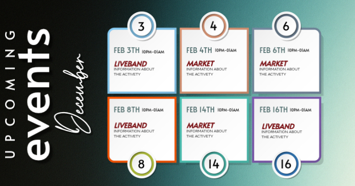 Upcoming Events Facebook Post Template | PosterMyWall