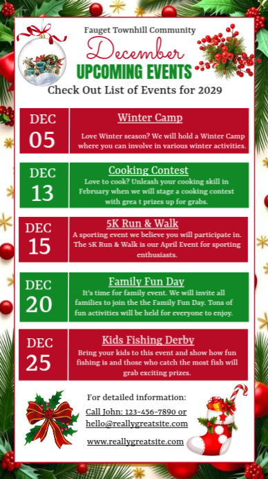 White List-based December Upcoming Event Schedule Instagram Story template