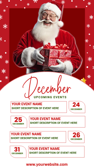 White List-based December Upcoming Events Calendar Instagram Story ...