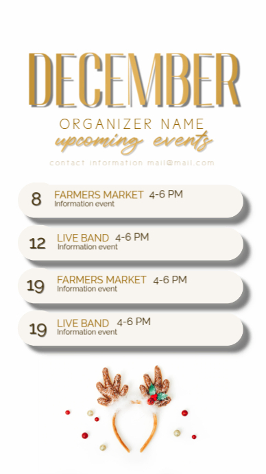 White List-based December Upcoming Events Instagram Story Template ...