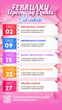 White List-based February Upcoming Events Schedule  Instagram Story template
