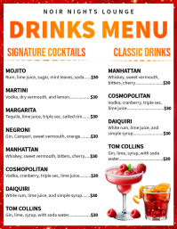 White List-based Drinks Menu Flyer template