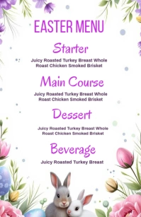 White List-based Easter Menu Templates Design Tabloid