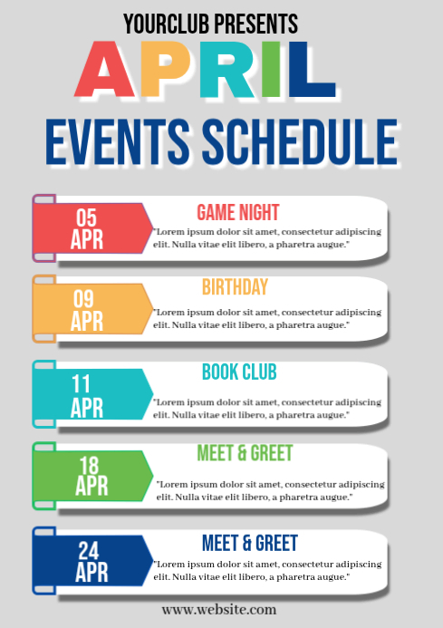 Modèle Blanc Event Schedule A4 | PosterMyWall