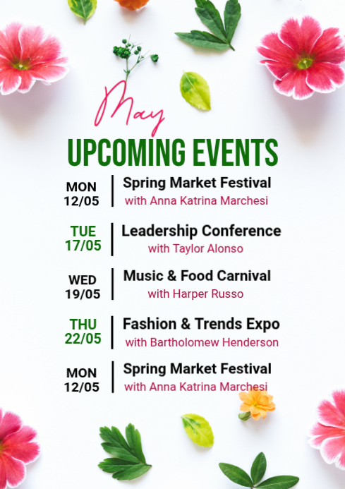 White List-based Event Schedule A4 Template | PosterMyWall