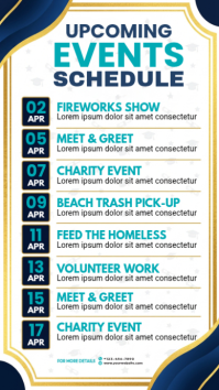 White List-based Event Schedule Digital Display งานแสดงผลงานแบบดิจิทัล (9:16) template