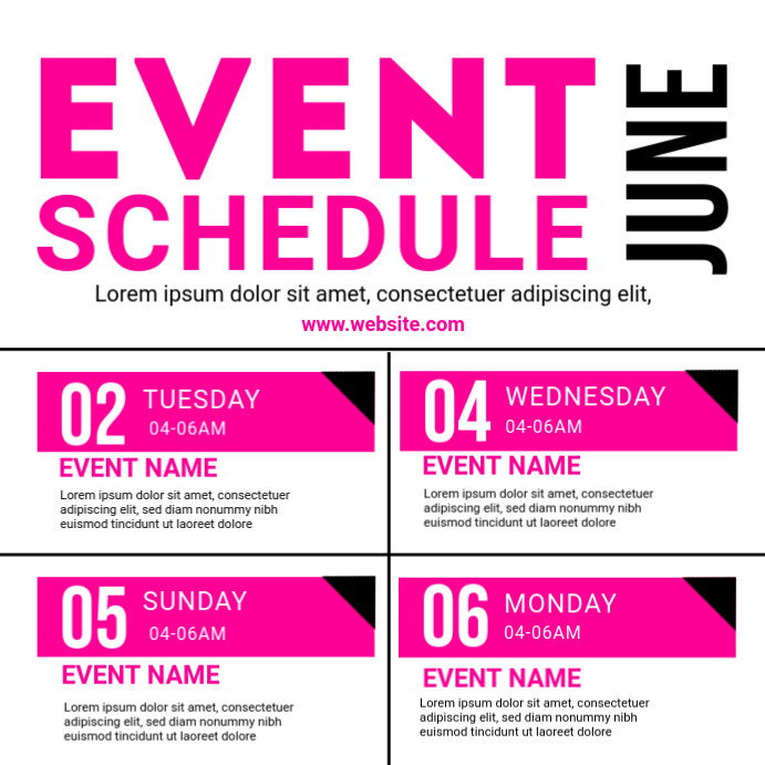 White List-based Event Schedule  Instagram Post template