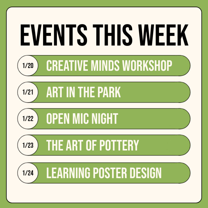 White List-based Event Schedule Instagram Post Template | PosterMyWall