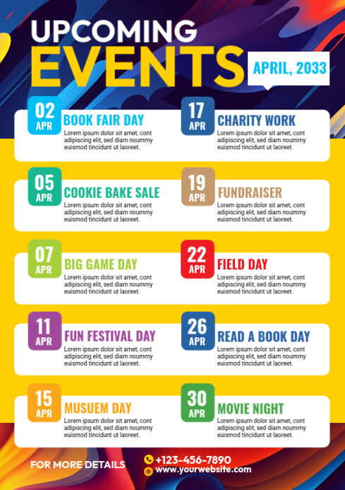 Copy of White List-based Event Schedule Template A4 | PosterMyWall