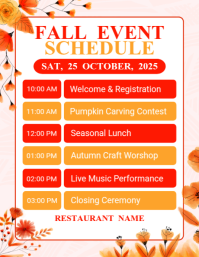 White List-based Fall Event Schedule Flyer (us Letter) template