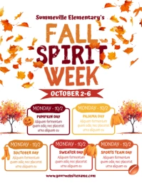White List-based Fall Spirit Week Flyer (us Letter) template