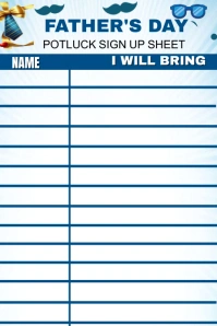 White List-based Father's Day Potluck Sign Up Gráfico de Pinterest template