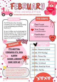 White List-based February Pto Newsletter  A4 template