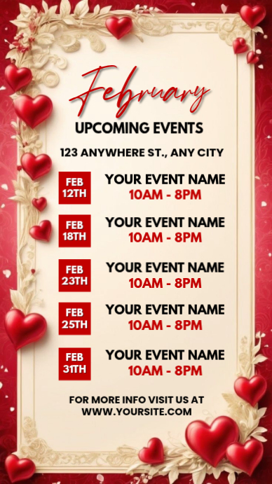 Copy of White List-based February Upcoming Events Instagram Story ...