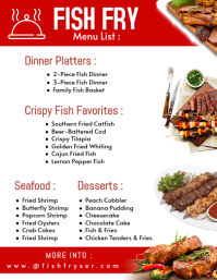 White List-based Fish Fry Menu Flyer Pamflet (Letter AS) template