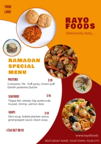 White List-based Food Menu  A3 template