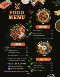 White List-based Food Menu Flyer (us Letter) template
