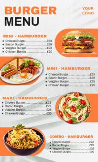 White List-based Food Menu Template Design Us Legal