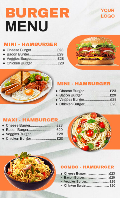 White List-based Food Menu Template Design Us Legal 美国正规
