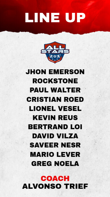 White List-based Football Starting Lineup Instagram Story template
