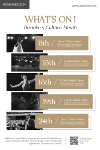 White List-based Gold White And Black Event List Event Lineup Poster Advertisement Theatre Culture F template