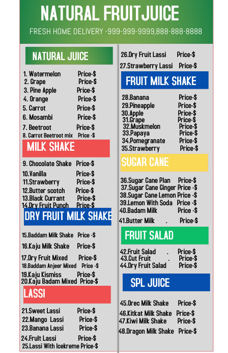 White List-based Green Fruit Juice  Tabloid template