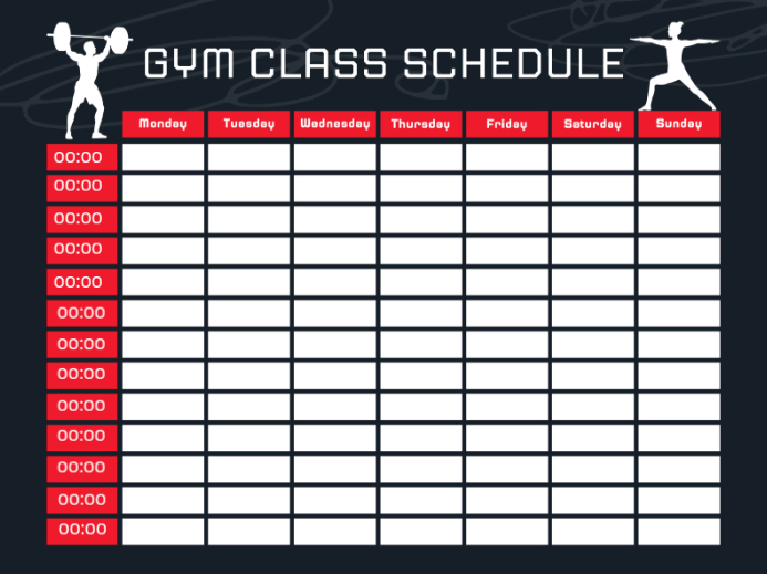 White List-based Gym Class Schedule Yard Sign Template | PosterMyWall