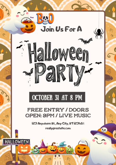 White List-based Halloween A4 Template | PosterMyWall