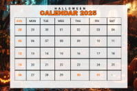 White List-based Halloween Calendar 2025 Label ป้าย template