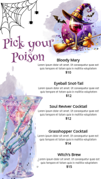 White List-based Halloween Drinks Menu Digital Display (9:16) template